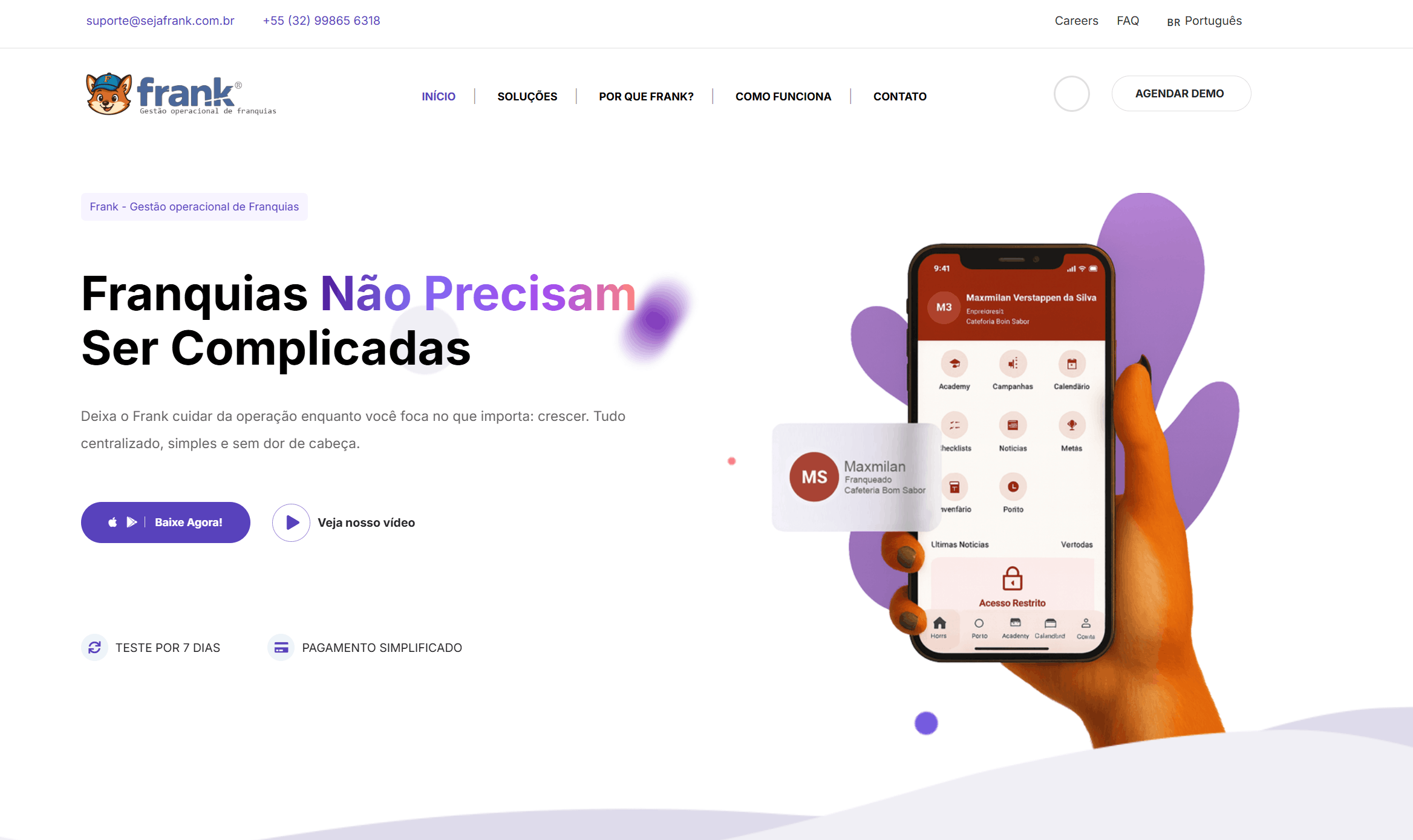 Seja Frank - Sistema de Gestão